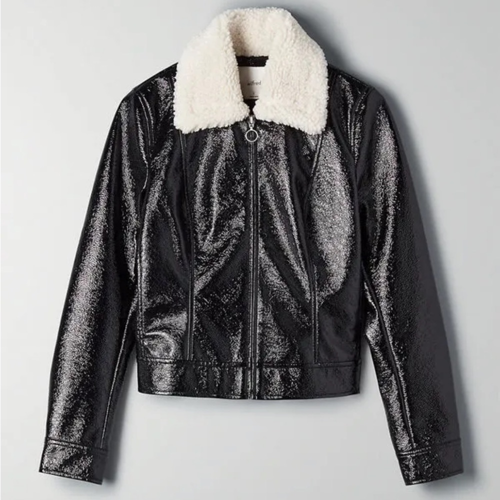 Aritzia Wilfred Tempest Shearling Collar Jacket